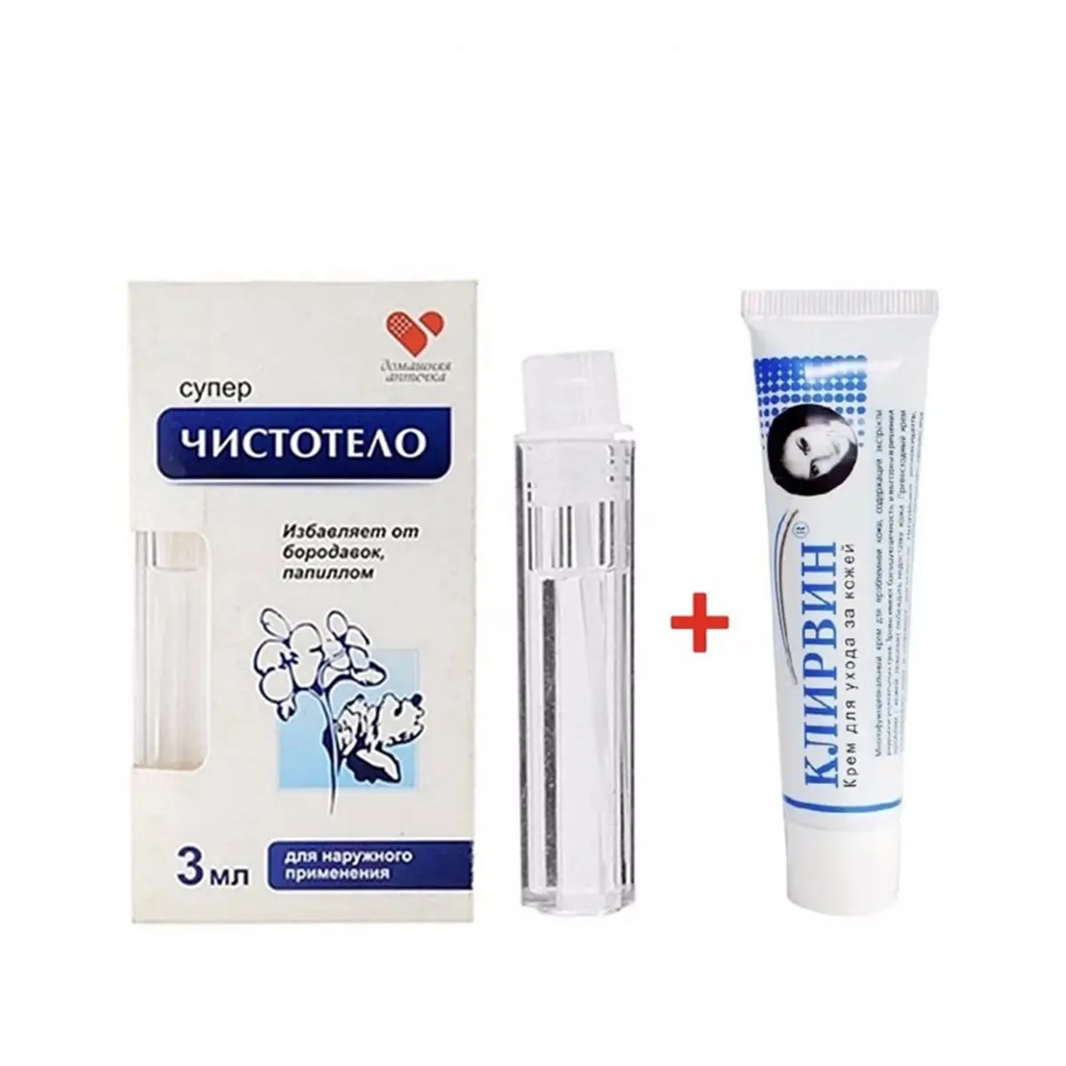 Combo Gel tẩy nốt ruồi và kem sẹo Klirvin của Nga Skincare