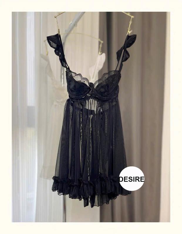 Váy ngủ ren cao cấp có gọng và mút ngực chất mềm mịn kèm quần DESIRE VN-1949 2
