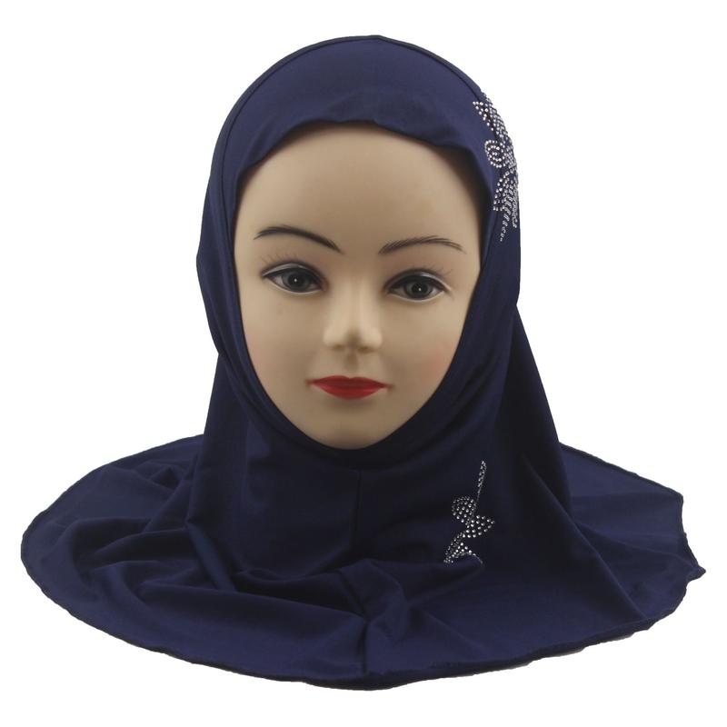4 to 8 Years Old Little Girls' Rhinestone Hat Malay Scarf Headscarf  H002 5