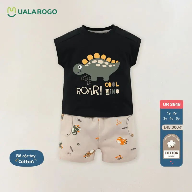 Bộ quần áo ba lỗ cho bé Ualarogo từ 1-5 tuổi vải Cotton co giãn mềm mại thoáng khí 3646 1