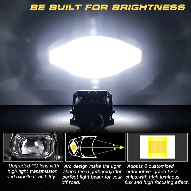 Lampu Tembak Laser Cree Led Trasnformer 40W 2Warna HI LO Putih Kuning Superbright Mobil Motor Dual CSP Lampu Tembak Led 4d Laser 5