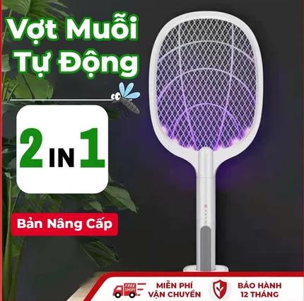 [Loại 1] Vợt Muỗi Tự Động Kiêm Đèn Bắt Muỗi 3 In 1 Tự Động Sạc Tích Điện, Vợt Bắt Muỗi Thông Minh, Máy Bắt Muỗi 1