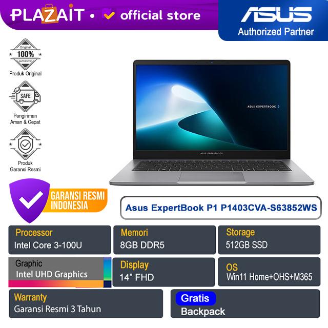 Gambar Asus ExpertBook P1 P1403CVA-S63852WS Core 3-100U 8GB 512GB 14" FHD Wi11 +OHS+M365 dari Plaza IT Store Kota Medan Tokopedia