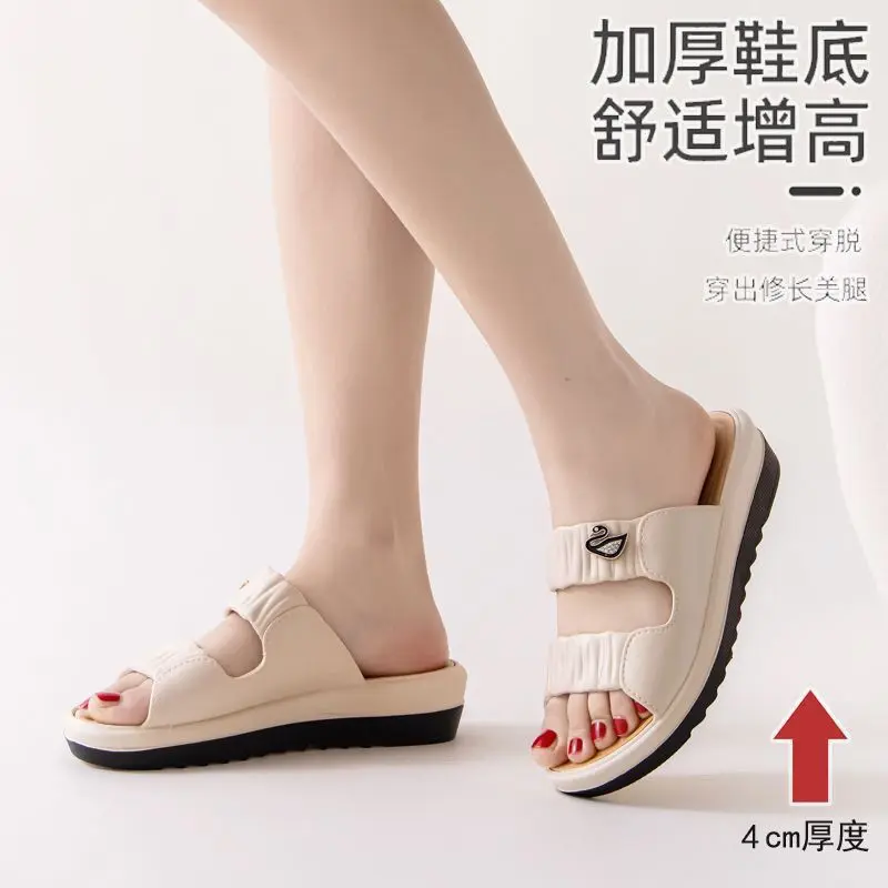 Platform Slippers Women's Summer Fashion All-Matching Outdoor Wear Home Non-Slip Breathable Super Soft Indoor Bath Beach Sandals Women's Jacket Shirt
