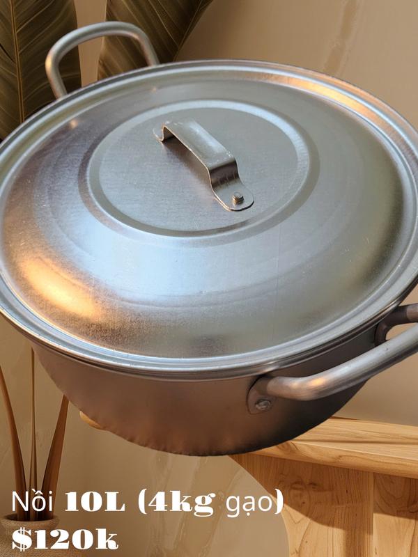 Nồi nhôm Luộc Gà, Đun Nước Loại Dày Thể tích 10L - 15L, xoong nhôm nấu 4Kg gạo - Hàng VNXK