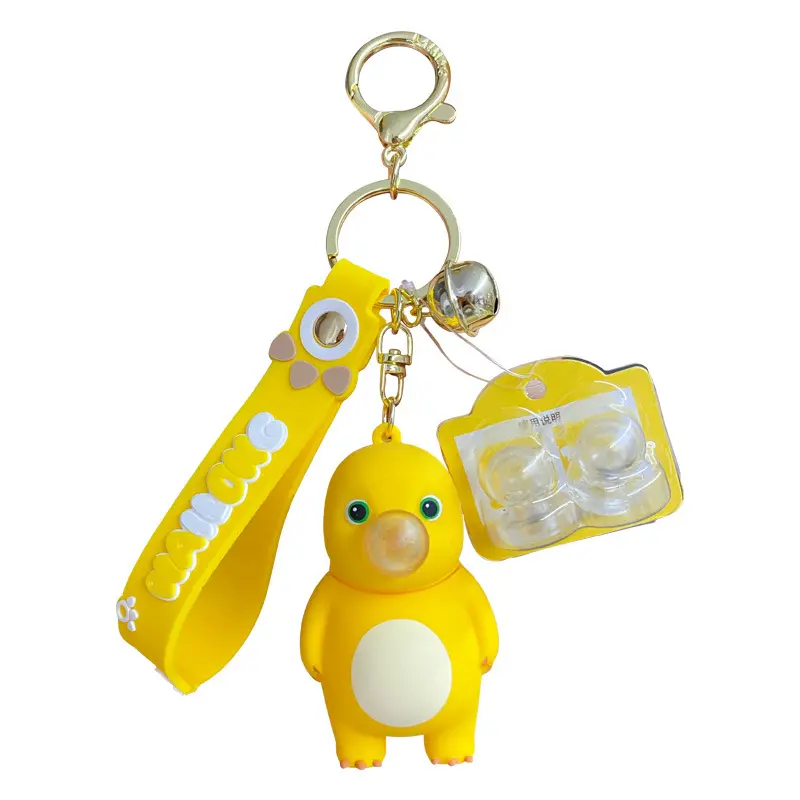 Genuine decompression blowing bubble milk dragon keychain female and male cute delicate doll decompression toy schoolbag pendant gift