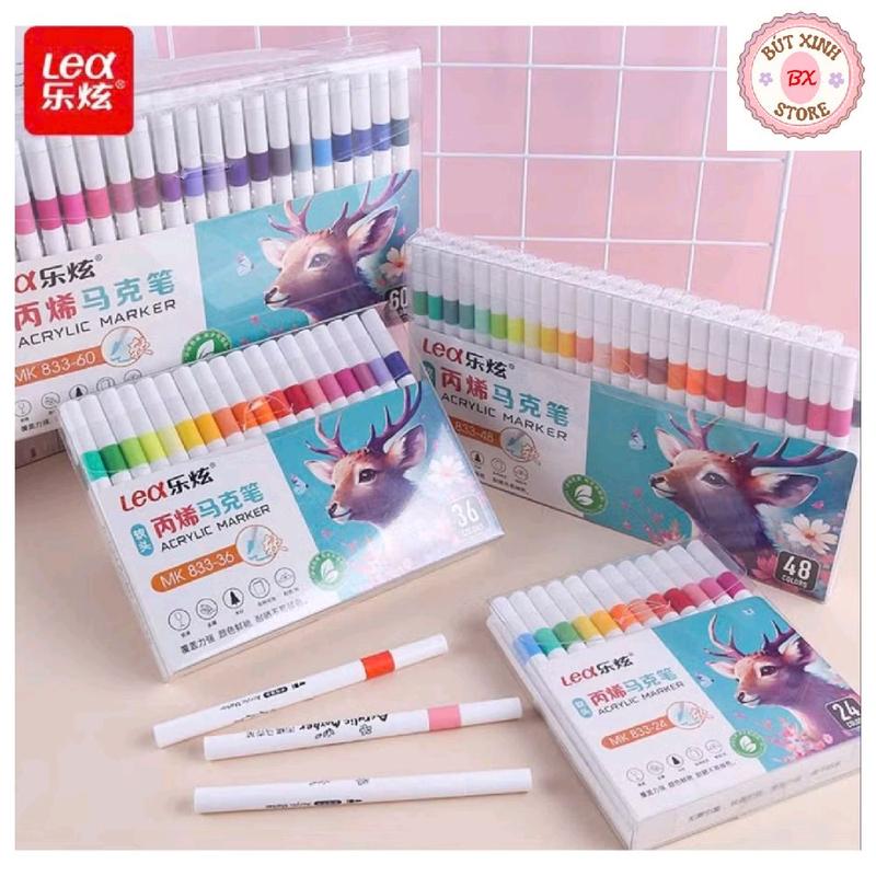 Bút màu Acrylic Marker Cao Cấp 12-18-24-36 màu, bút sơn Acrylic chống nước vẽ trên mọi chất liệu vẽ giày vải chai lọ