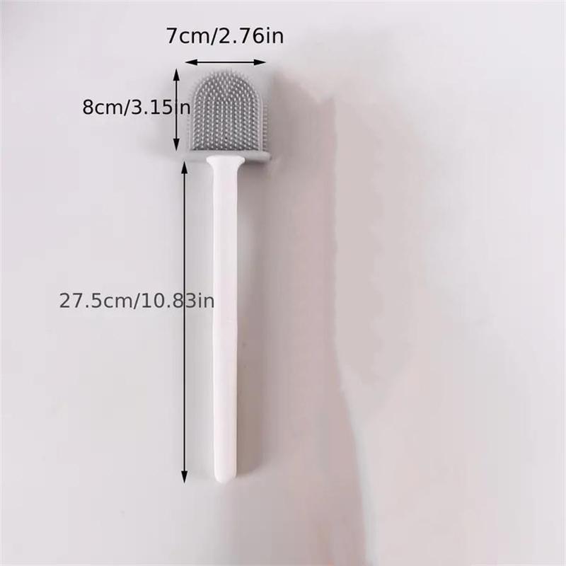 Product Introduction of Silicone Toilet Brush with Holder, 1 Count Wall Mounted Punch Free Toilet Brush with Handle, Bathroom Cleaning Tool, Bathroom Supplies 1