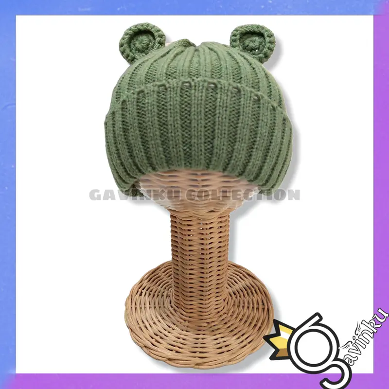 Topi Kupluk Anak Dan Bayi Laki Laki Perempuan Umur 3 6 12 bulan 1 2 Tahun Model Telinga Rajut Jeri Lipat Murah Beanie Hat Usia Baru Lahir Newborn Gaul Keren Model Baru Kekinian Korea Ketu Koplok Topu Kerpus Kuplok Eats Cap 3