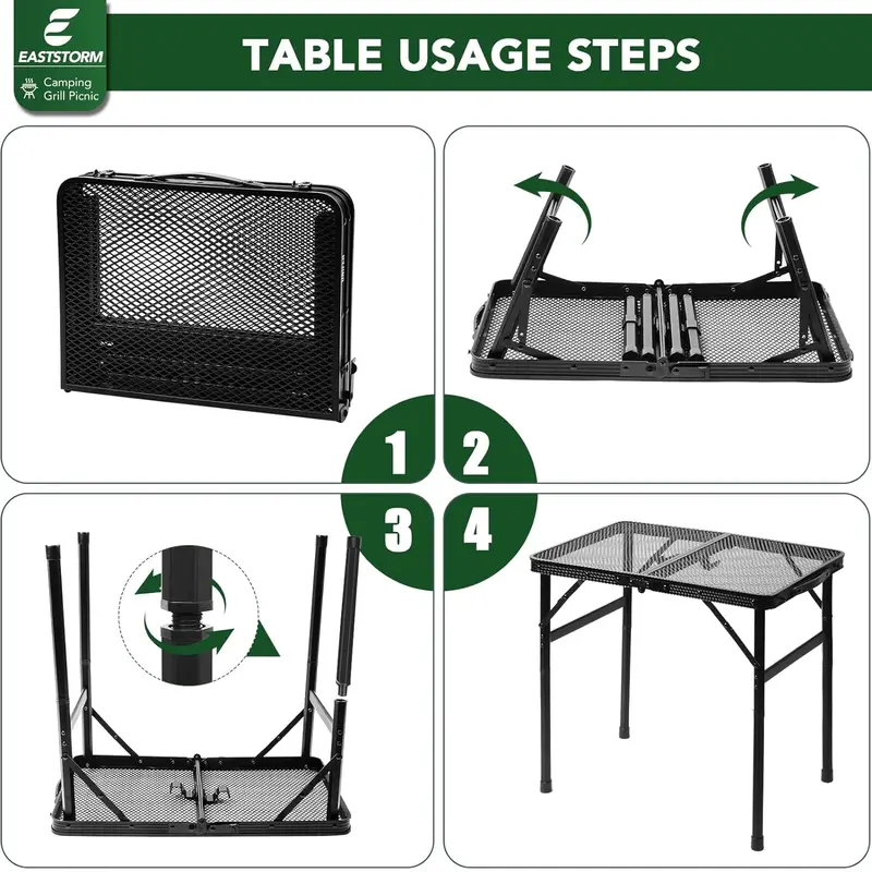 Camping BBQ Table Outdoor Folding Picnic Table 23.6"x 15.7"- Portable, Compact & Foldable for Easy Storage - Great for Picnic, Garden, Patio, Dining, Party, Market 7
