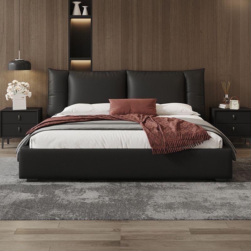 Product Introduction of leather bed  tofu block double modern master bedroom bed high-end storage high box bed 37