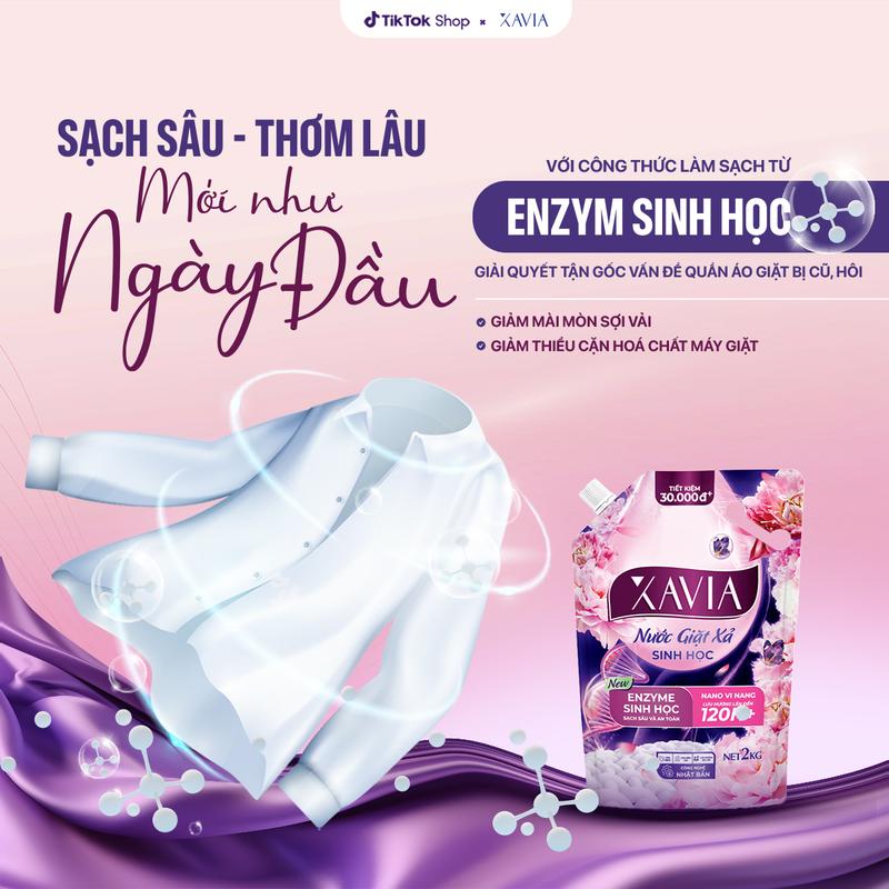 Product Introduction of [TẶNG BÌNH GIỮ NHIỆT - MỪNG ĐẠI LỄ CHIẾN THẮNG] Combo 3 Túi Nước Giặt Xả 2in1 Enzym Sinh Học XAVIA Toả Hương 120H+ 2L Tặng 1 Bình Giữ Nhiệt, Sạch Sâu An Toàn, Lưu Hương Dài Lâu, Bảo Vệ Môi Trường 10