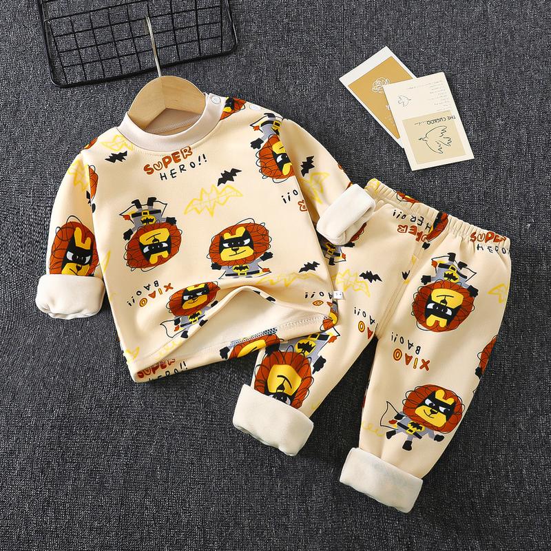 Bộ Nỉ Bông Cho Bé Trai Bé Gái - Bộ Quần Áo Nỉ Lót Lông Cho Bé Vải Mềm Mại Ấm Áp