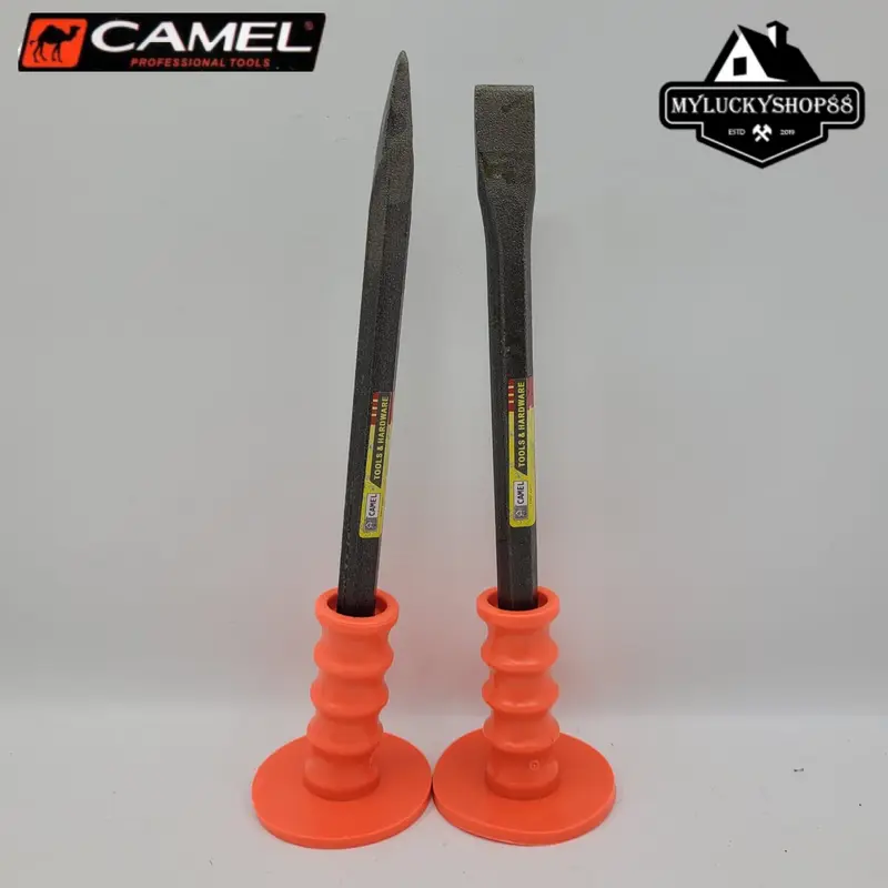Camel Pahat Batu Beton Bulat Pipih Lancip 12 inch Pahat Topi Tembok 12inch