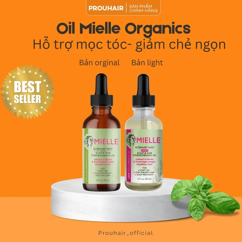 Dầu Dưỡng Tóc Mielle Rosemary Mint 59ml - Nuôi Dưỡng & Tăng Cường Tóc, Giảm Chẻ Ngọn, Làm Dịu Da Đầu - Trà 2