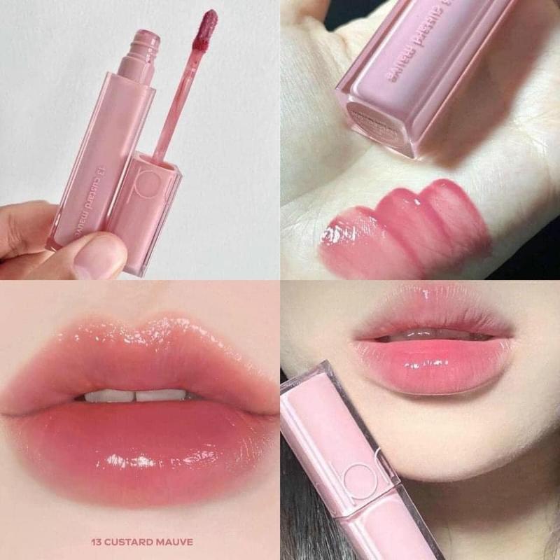 Son bóng Romand Dewyful Water Tint 13 Custard Mauve Và Các Mã Màu Romand Dewyful Water Tint 5g