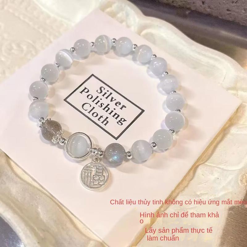 Vòng Tay Bướm Thủy Tinh, Nữ, Thiết Kế Đặc Biệt Vòng Tay Ánh Trăng Xám, Dễ Phối Đồ, Duyên Dáng Và Hợp Xu hướng, Thích Hợp Làm Quà Tặng Học Sinh, [DBS] Phụ Kiện Kiềng vòng  italian 8