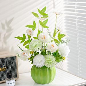 Bunga Palsu, Gaya Segar Nordic, Gubahan Bunga Tiruan, Hiasan Rumah dan Ruang Tamu, Gubahan Bunga Meja Makan, Tumbuhan Pasu Bernilai Tinggi, Seni Bunga pokok  keduduk  putih Supplies money  bouquet  flower bunga  raya  gergasi  merdeka