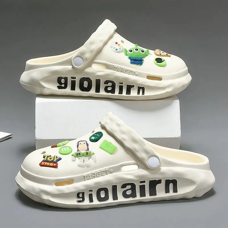 Slip-On Shoes For Men 2025 New Summer Outdoor Beach Non-Slip Fashion Brand Closed Toe Half Sandals For Men