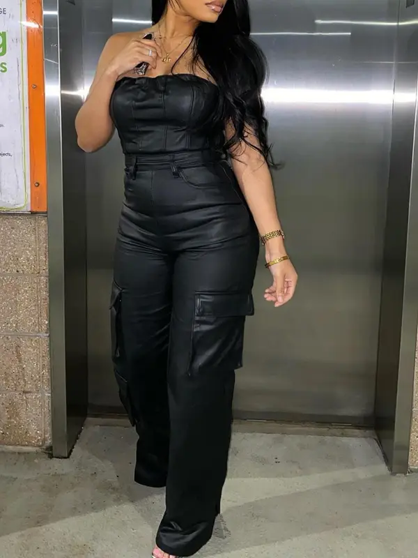 Women's Solid Color    Jumpsuit, Fashion Casual   Jumpsuit for Daily Outdoor Wear, Ladies Clothes for All Seasons 3
