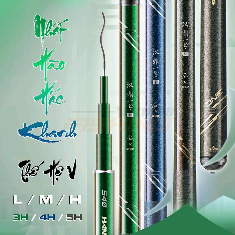 Cần Tay Handing Nhất Hào Hắc Khanh Thế Hệ V 3H-4H-5H [Mã Hàng Chính Hãng] - Fishing, Đi Câu Bắt Cá