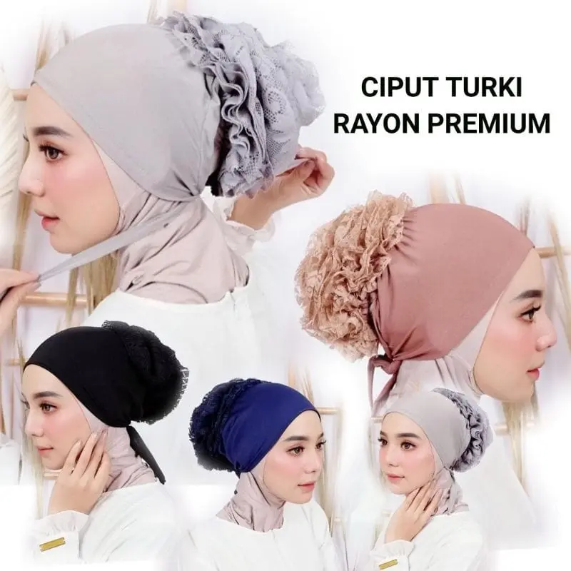 Ciput Turkey Premium - Cepol dalaman Hijab Renda 0