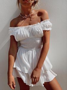 Women's Off Shoulder Dress, Casual Fashion Dress for Summer, Women's Clothes for Daily Wear