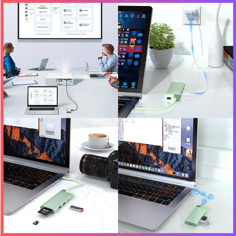 Hub chuyển 7 in 1 - Type C sang USB + HDMI + đầu đọc thẻ SDTF 5