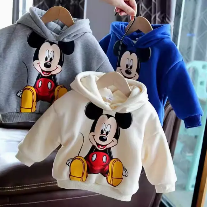 Áo Nỉ 6-30kg Nhiều Mầu Cho Bé In Hình Chuột Micki Ngộ Nghĩnh Chất Nỉ Ấm Áp Hoodie aohoodie  chobetrai áo  hoodie