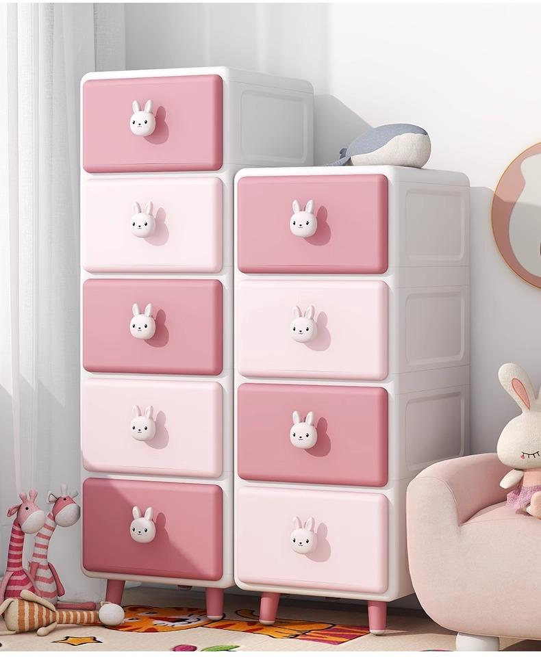 Product Introduction of Cartoon Toy Storage Crevice Cabinet Home Children's Plastic Wardrobe Snack Toy Storage Cabinet Bedside Organizer Cabinet 15