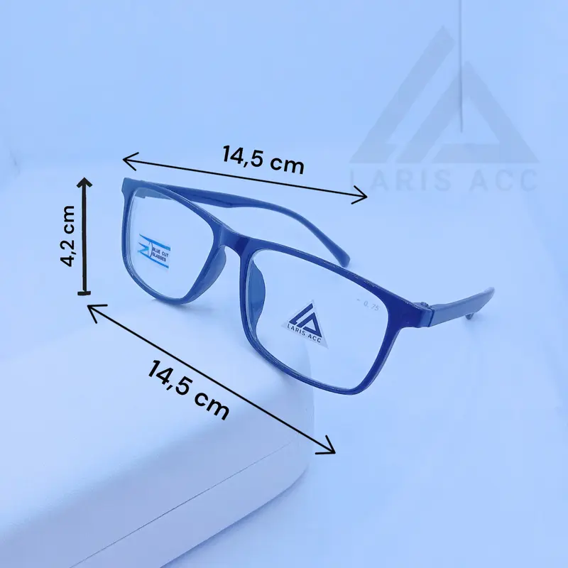 Laris Acc - Kacamata Minus Rabun Jauh Lensa Eyewear BlueRay Glasses Uniseks Frame Hitam Gratis Box 3