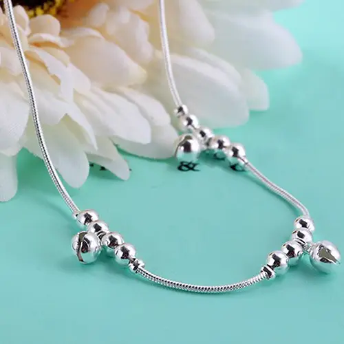 behydes- Women Fashion 3Pcs Bells 12 Beads Luxury Chain Ankle Bracelet Beach Anklet