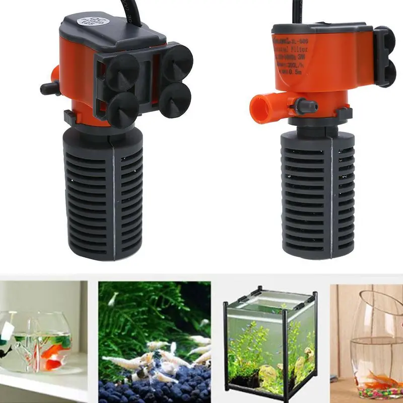 Máy lọc nước bể cá, với máy bơm tăng áp, để tăng lượng oxy, giải pháp lọc mini 3 trong 1, cho bể cá 2