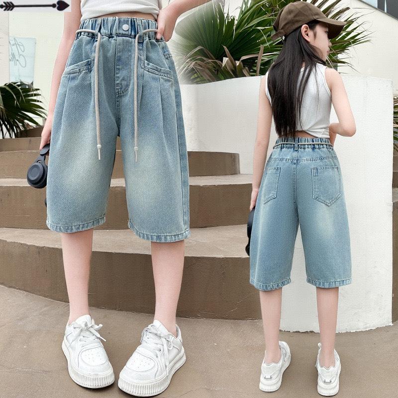 Quần Jean Ngố Lửng Chất Jean Mềm Mại Thoải Mái Cho Bé