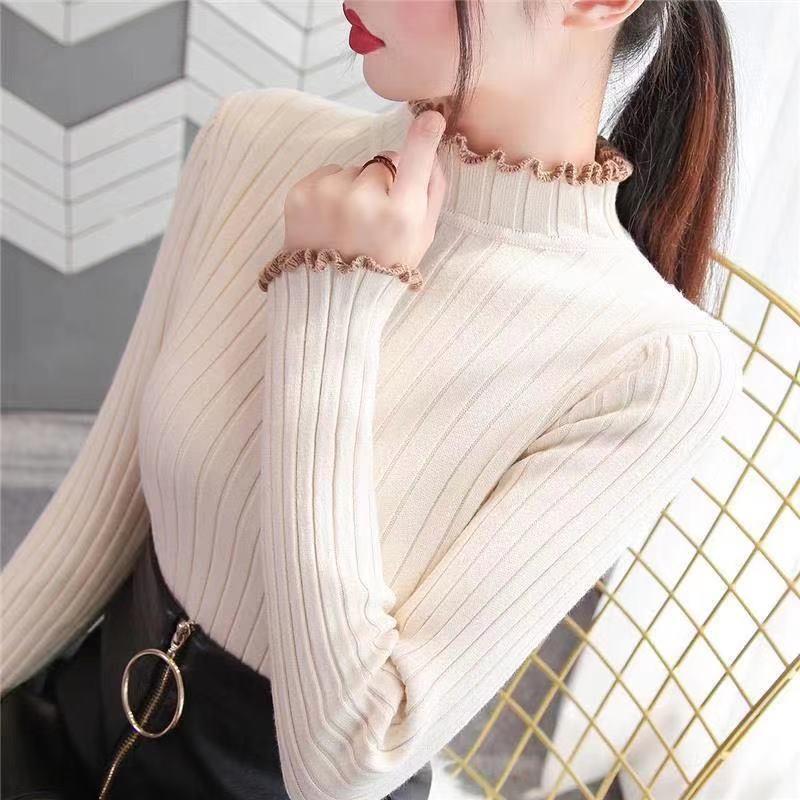Autumn long-sleeved T-shirt, bottomed shirt, fungus rimmed top 2