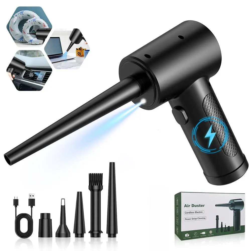 Portable Handheld Blower, USB Rechargeable Mini Blower, Multifunctional Strong Air Duster for Car Home Precision Electronic Cleaning