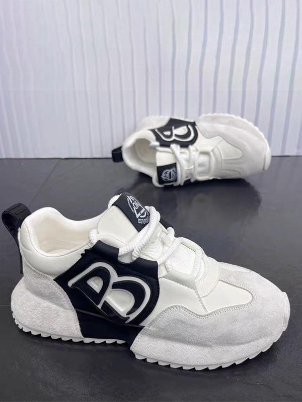 Men's Fashionable Lace Up Low Top Sneakers, Casual Comfortable Breathable Sports Running Shoes, Male All-match Round Toe Chunky Sneakers for Daily Life, Shoes for Christmas List Closed Trainer Runner Training 6
