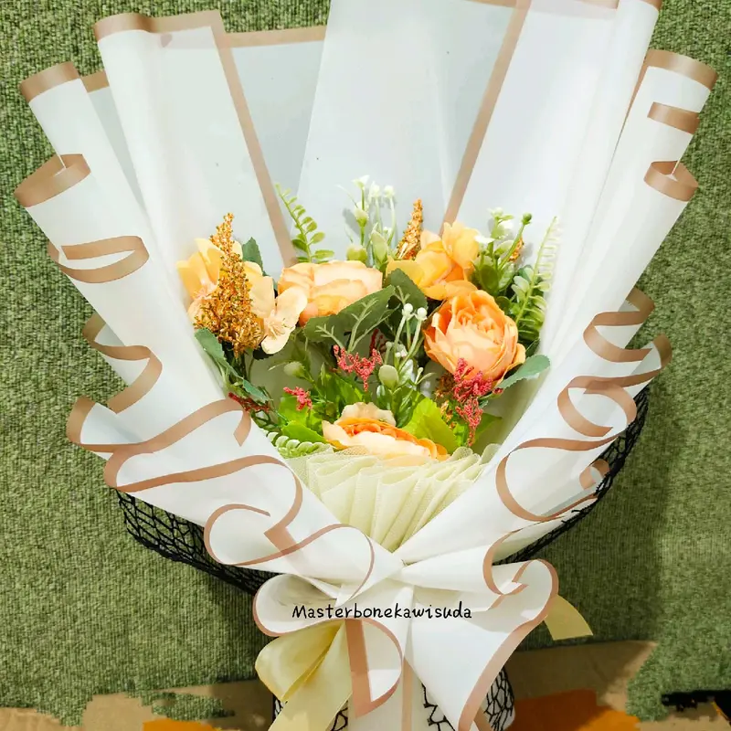 Buket Wisuda bunga mawar artificial kado Wisuda tanpa boneka wisuda tanpa buket uang 3