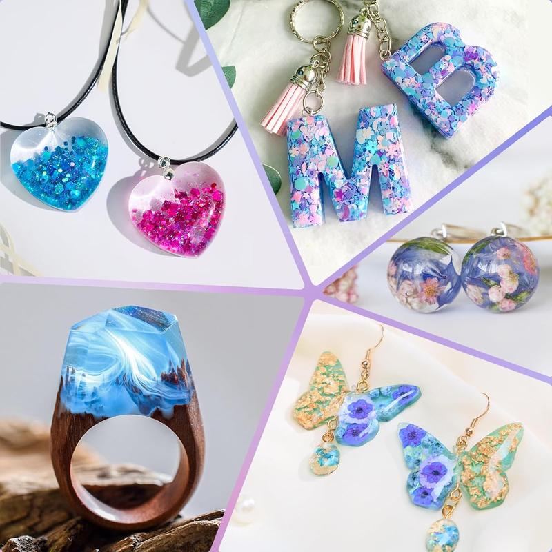 UV Resin Kit, Hard UV Resin, Fast Curing Resin for Jewelry Making, DIY Craft Decoration, Coating 6