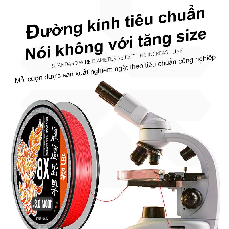 SEMBOLURE dây PE Phượng Hoàng đỏ X8 không phai màu nguyên liệu nhập khẩu Ngật Bản đường kính tiêu chuẩn, dây PE câu cá lure fishing chất lượng 2