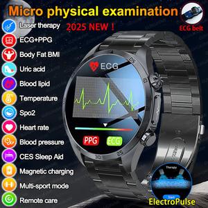 2025 New XiaoM Pulse ECG PPG Smart Watch Men Women Blood Lipids, Uric Acid Blood Pressure Body Fatigue Monitor Sports Health Bluetooth Call IP68 Waterproof Smartwatchs