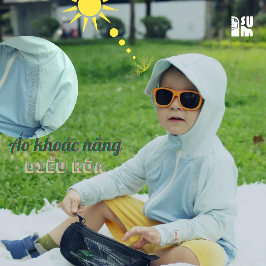 Áo khoác chống nắng Vải tre Organic Cho Bé thương hiệu I am SU