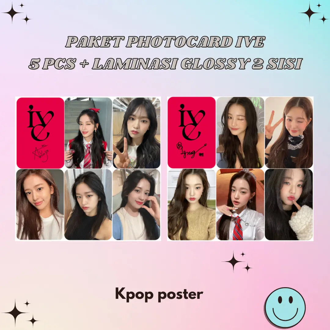PHOTOCARD IVE UNOFFICIAL (ISI 5 PCS + LAMINASI 2 SISI) KPOP IDOL