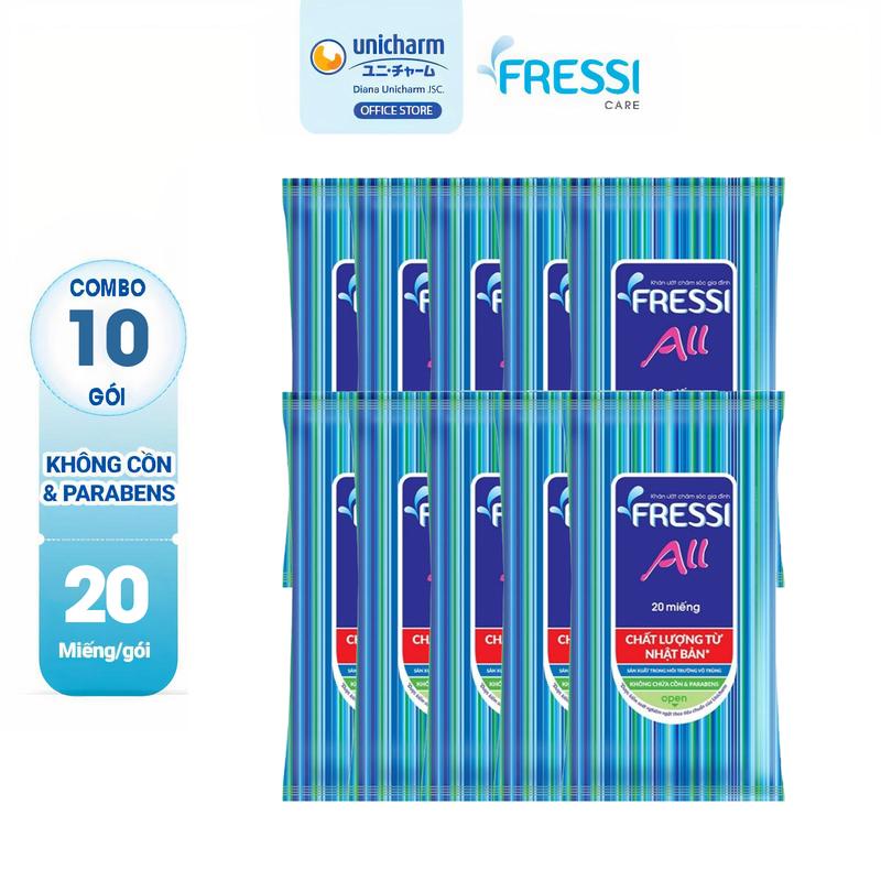 Combo Khăn ướt Fressi Care All/ Face các gói 20/ 100 miếng