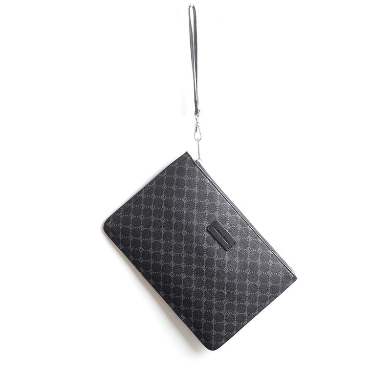 Product Introduction of New Men's Personalized Clutch Chessboard Grid Contrast Color and Versatile Trendy Clutch Large Capacity Mobile Phone Bag Wholesale 23