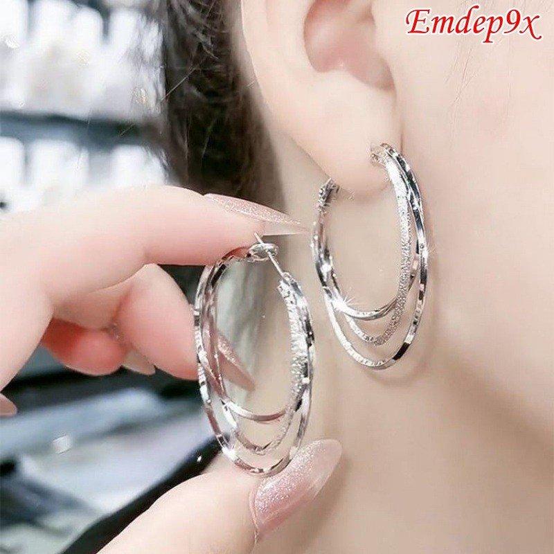 Bông tai vòng tròn lớn tua rua YM130 MSC137 - trăng sao