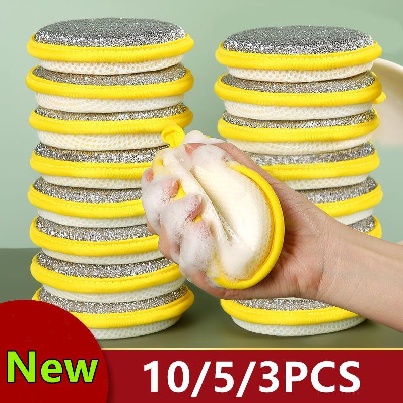 10/5/3PCS Double Side Dishwashing Sponge Dish Washing Brush Pan Pot Dish Wash Sponges Household Cleaning Reusable Kitchen Tools 0