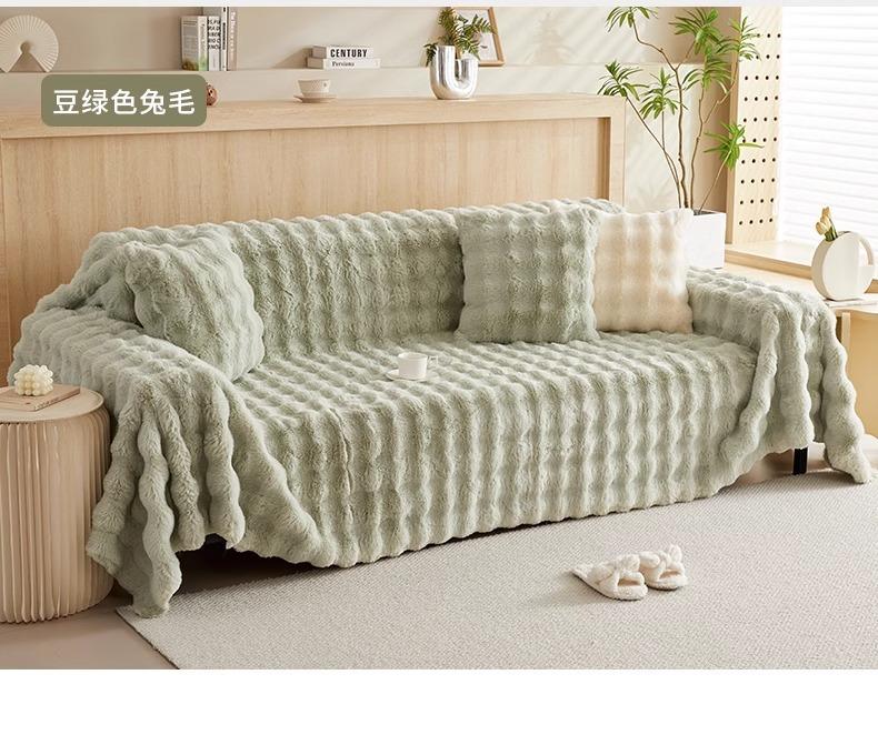 Product Introduction of High-end Winter Thickened Rabbit Fur Sofa Cover Sofa Slipcover Full Wrap Autumn Winter Universal Sofa Cover Wholesale 18