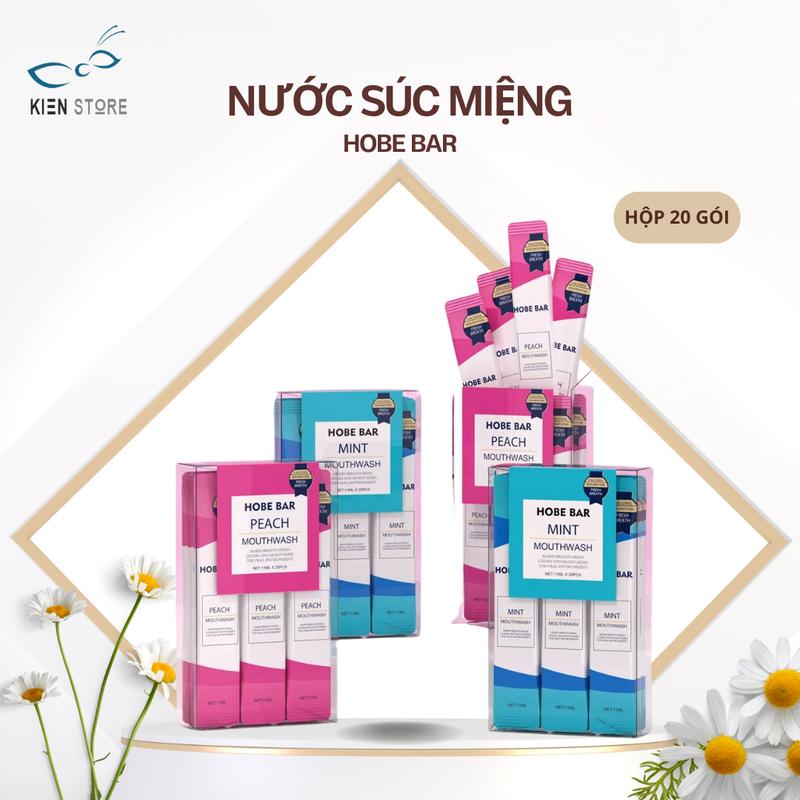 Nước Súc Miệng Probiotic HOBEBAR Giúp Hơi Thở Thơm Mát Thiết Kế Tiện Lợi Hỗ Trợ Cải Thiện Sức Khoẻ Răng Miệng - 1 HỘP(20 gói/1 gói x12ml) Nữ
