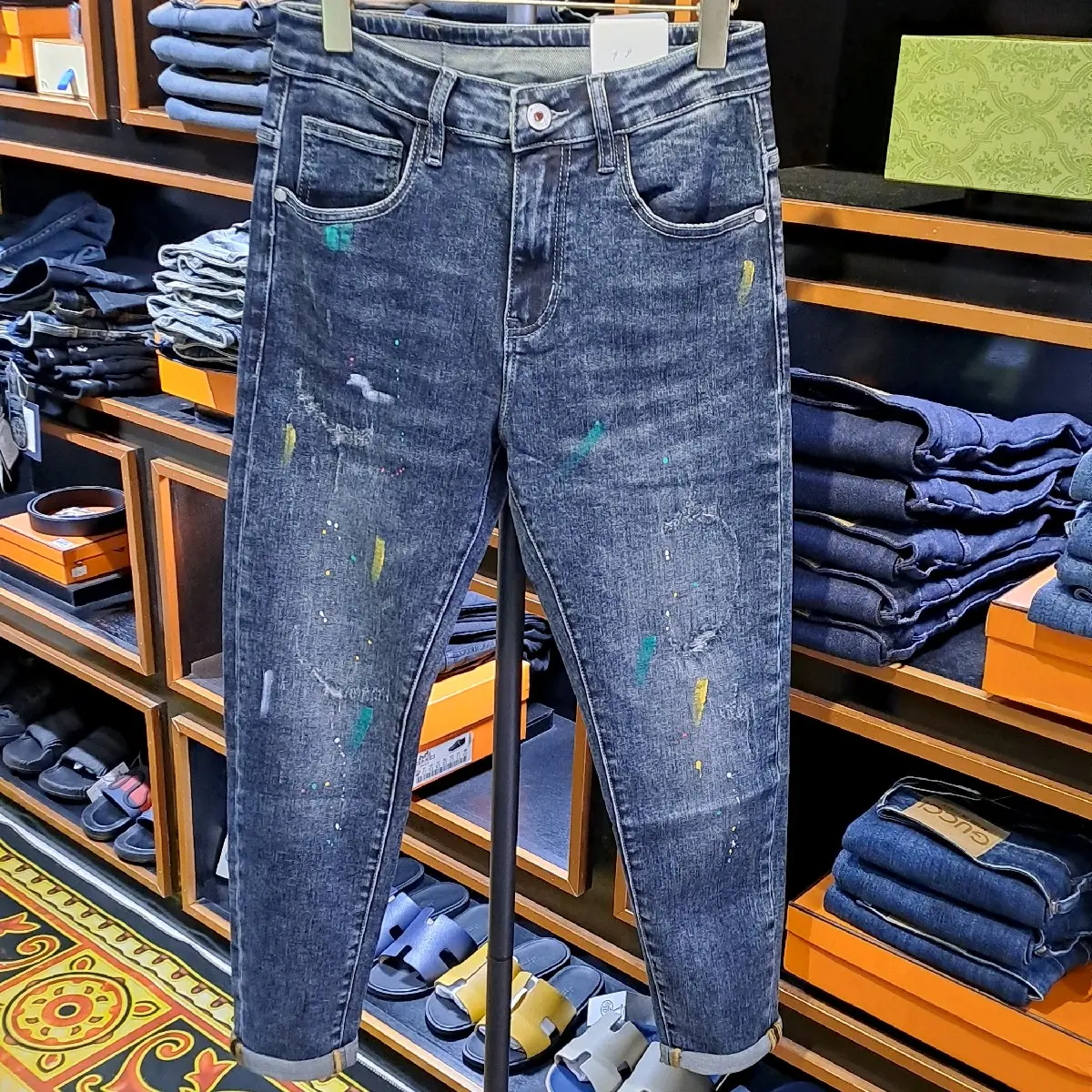 Quần Jeans Nam QC Wash Vảy Sơn - 30012